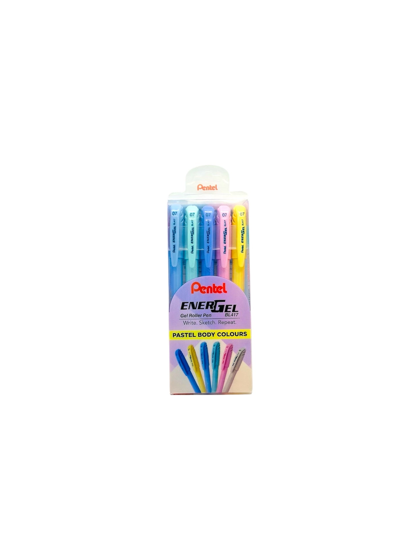 PENTEL ENERGEL GEL ROLLER PEN BL 417 BLUE 5 PEN SET