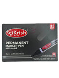KRISH BLACK PERMANENT MARKER  1*12P