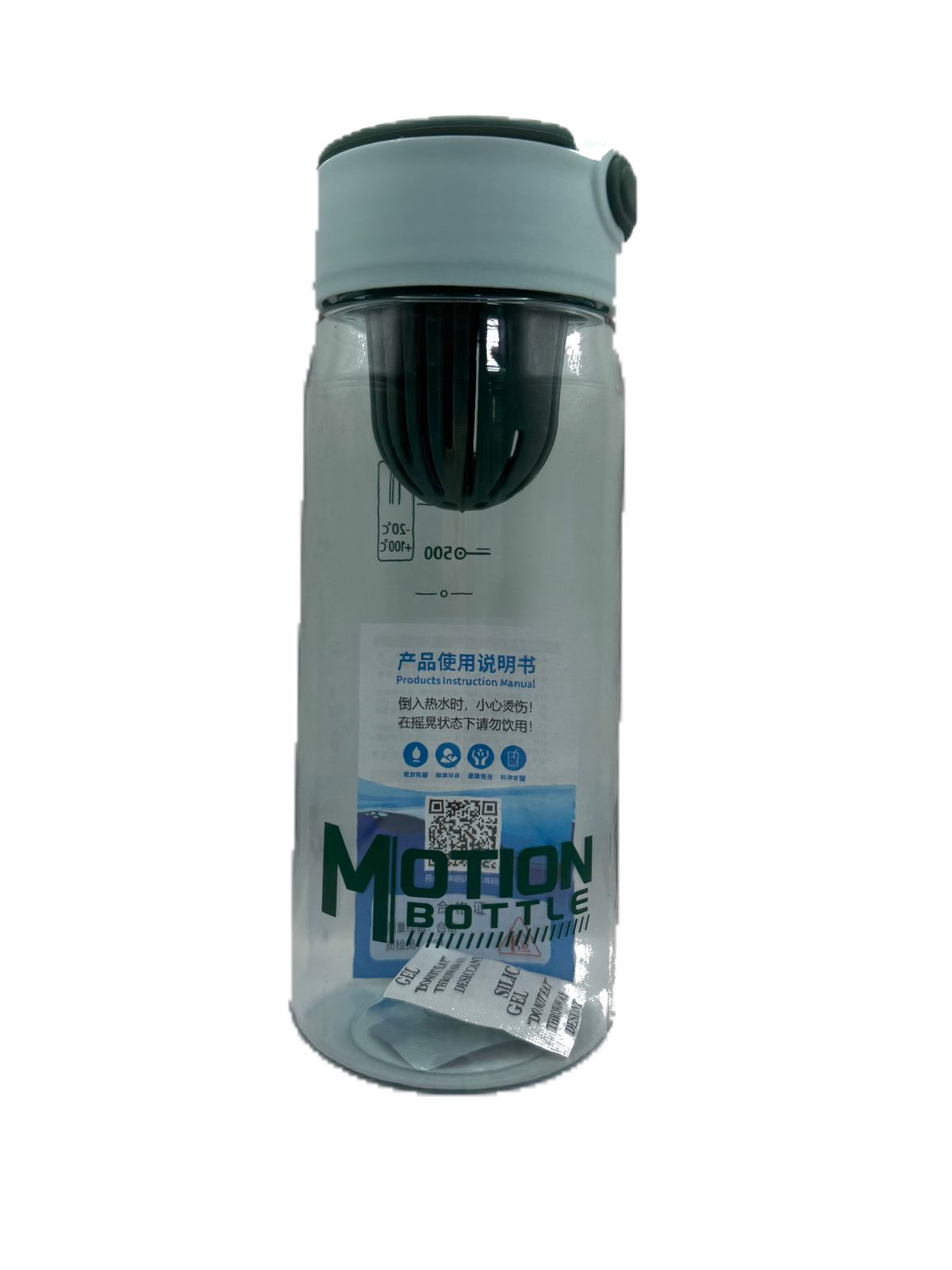 WATER BOTTLE GREEN&WHITE WITH FILTER