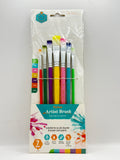 SOD FLAT PAINT BRUSH 7P ASSORTED COLORS