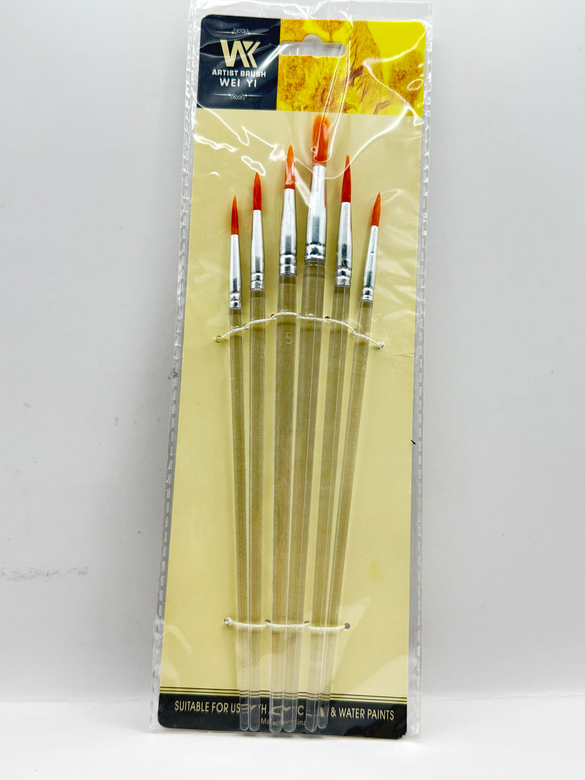SOD ROUND PAINT BRUSH 6P TRANSPARENT HANDLE