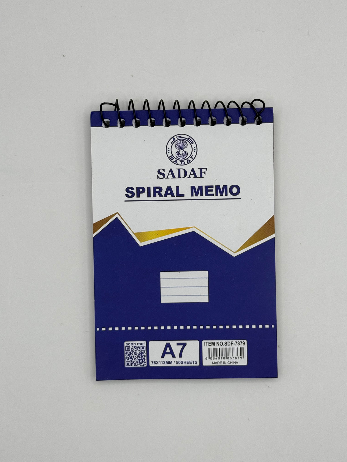 SADAF A7 RULED WITH TOP SPIRAL BLUE