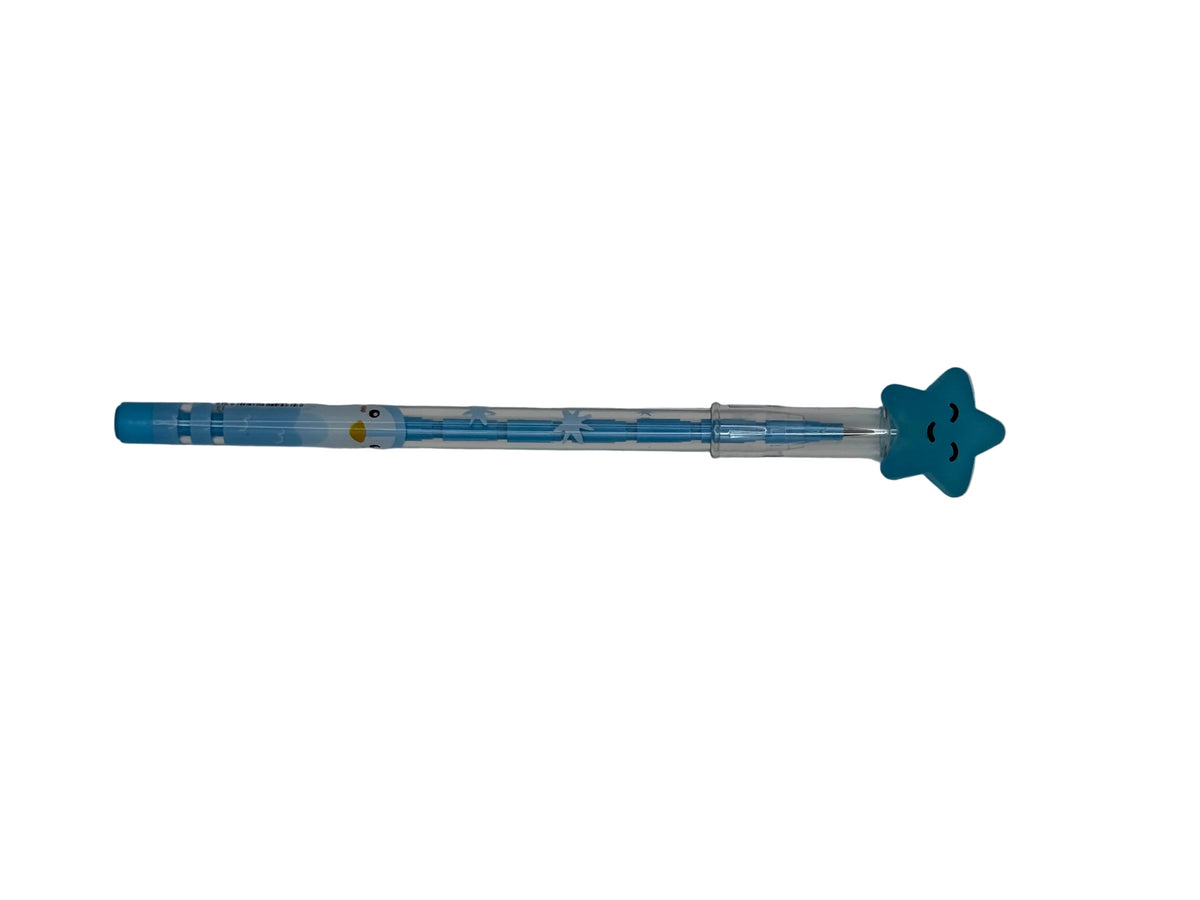 FANCY PENCIL WITH STAR ERASER BLUE