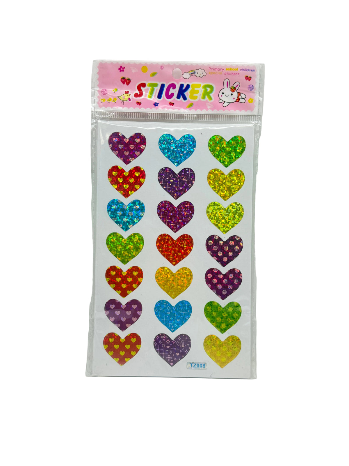 GLITTER HEART STICKER ASSORTED