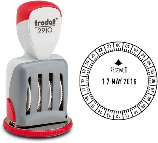 Trodat 2910 ختم الوقت والتاريخ على مدار 24 ساعة بقطر 2